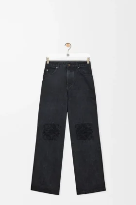 Calças de ganga largas Anagram em denim