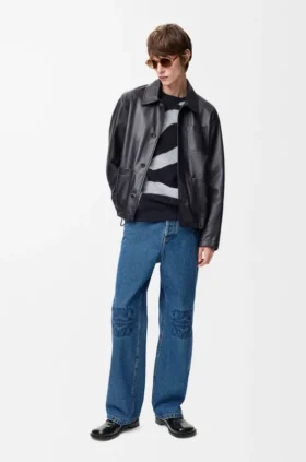 Calças de ganga largas Anagram em denim