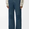 Calças de ganga largas Anagram em denim Calças de ganga largas Anagram em denim