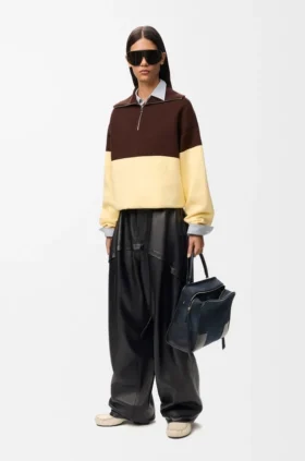 Calças em pele de borrego napa
