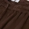 Calções com cordão em pele de cabra camurça Calções com cordão em pele de cabra camurça