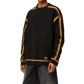 Camisa de manga comprida em algodão para homem loewe, tamanho grande, preta H526341X90-1119