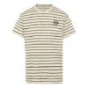 Camisa de manga curta branca com riscas loewe para homem H6109650Pc-2396