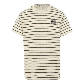 Camisa de manga curta branca com riscas loewe para homem H6109650Pc-2396