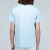Camisa de manga curta com gola redonda em algodão bordado loewe Anagram Classic para homem, azul claro H6109230Cr-6410