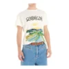 Camisa de manga curta em algodão com estampado aquarela da loewe para homem, branca, H6109831Pc-2100