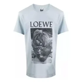 Camisa de manga curta em algodão estampado loewe Ken Heyman para homem, rosa e azul, H6109980Pc-6410