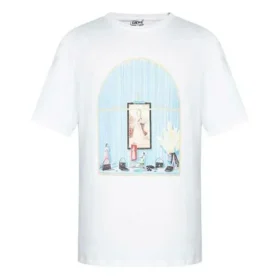 Camisa de manga curta masculina loewe AW19 Painting, branca, H6299720Si