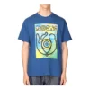Camisa de manga curta masculina loewe com estampado de olhos, azul, H6109822Pc-5130