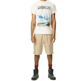 Camisa de manga curta masculina loewe com estampado «White Snow Mountain», branca, H6299983Pc-2100
