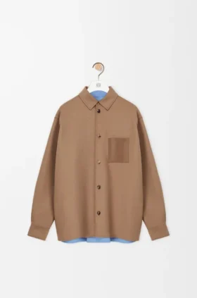 Camisa larga em lã virgem e caxemira