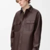 Camisa larga em pele de borrego napa Camisa larga em pele de borrego napa