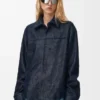 Camisa larga em pele de borrego napa Camisa larga em pele de borrego napa