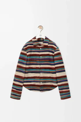 Camisa larga em pele de borrego nubuck