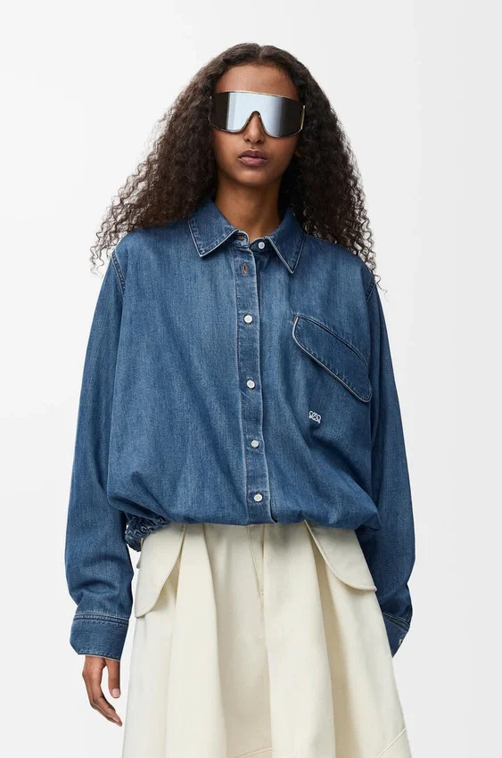 Camisas com cinto em ganga Camisas com cinto em ganga