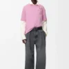 Camisas de corte largo em algodão