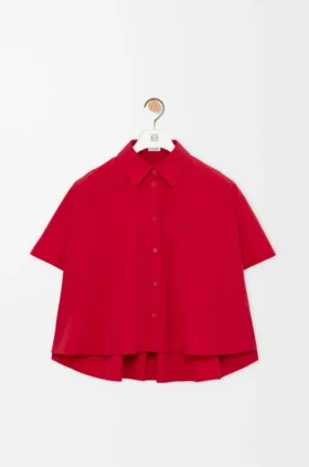 Camisas de manga curta com corte trapézio em algodão