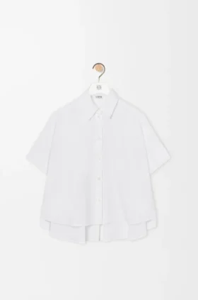 Camisas de manga curta com corte trapézio em algodão