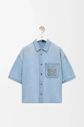 Camisas de manga curta em ganga