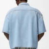 Camisas de manga curta em ganga Camisas de manga curta em ganga
