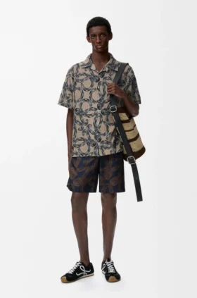 Camisas de manga curta em jacquard de algodão felpudo