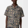 Camisas de manga curta em jacquard de algodão felpudo Camisas de manga curta em jacquard de algodão felpudo