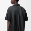 Camisas de manga curta em pele de borrego napa Camisas de manga curta em pele de borrego napa
