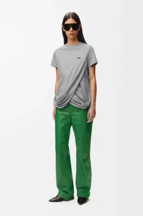 Camisas drapeadas em algodão