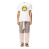 Camiseta de manga curta em algodão puro com estampado de rosto sorridente no peito da loewe para homem, branca, H616341X87-2100