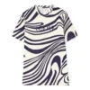 Camiseta de manga curta masculina loewe em algodão às riscas, branca e azul H526341X72-2091
