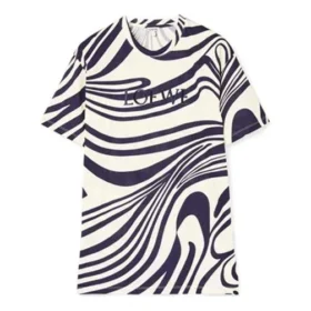 Camiseta de manga curta masculina loewe em algodão às riscas, branca e azul H526341X72-2091