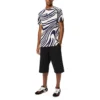 Camiseta de manga curta masculina loewe em algodão às riscas, branca e azul H526341X72-2091