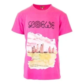Camiseta de manga curta rosa loewe para homem H6109833Pc-7140