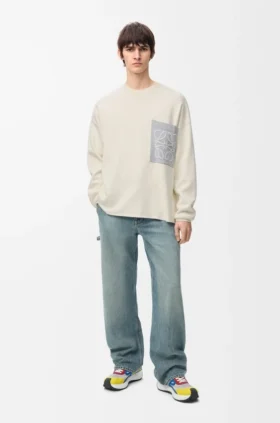 Camisola com bolso Anagram em mistura de algodão