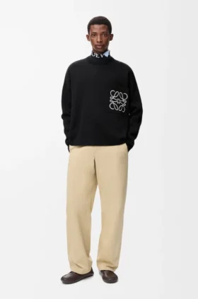 Camisola com bolso Anagram em mistura de algodão