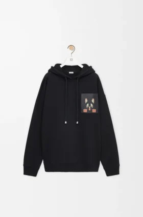Camisola com capuz de corte descontraído em algodão
