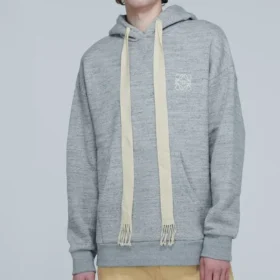 Camisola com capuz e mangas compridas para homem loewe com bordado «Anagram», cinzenta H6109701Si