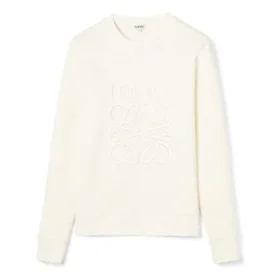 Camisola de algodão com logótipo Anagram bordado da loewe para homem, branco cremoso, H526341Xa1-2370