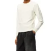 Camisola de algodão com logótipo Anagram bordado da loewe para homem, branco cremoso, H526341Xa1-2370