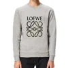 Camisola de algodão com logótipo Anagram bordado da loewe para homem, cinzenta H526341Xa1-1440