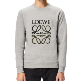 Camisola de algodão com logótipo Anagram bordado da loewe para homem, cinzenta H526341Xa1-1440