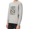Camisola de algodão com logótipo Anagram bordado da loewe para homem, cinzenta H526341Xa1-1440