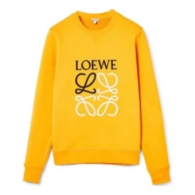 Camisola de algodão com logótipo Anagram da loewe bordado para homem, cor laranja, H526341Xa1-9100
