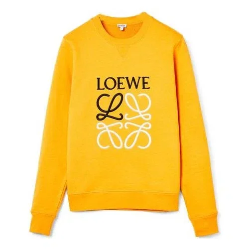 Camisola de algodão com logótipo Anagram da loewe bordado para homem, cor laranja, H526341Xa1-9100