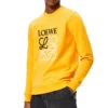 Camisola de algodão com logótipo Anagram da loewe bordado para homem, cor laranja, H526341Xa1-9100