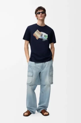 Camisola de corte descontraído em algodão técnico