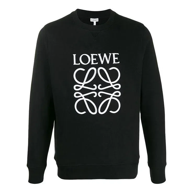 Camisola de homem com logótipo da marca loewe estampado, preta, H6109900Cr-1100