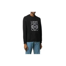 Camisola de homem com logótipo da marca loewe estampado, preta, H6109900Cr-1100