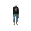 Camisola de homem com logótipo da marca loewe estampado, preta, H6109900Cr-1100