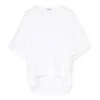 Camisola de manga curta a cores sólidas, branca S540333Xat-2100